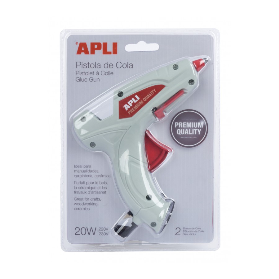 Apli Pistolet à Colle Thermofusible 20W + 2 Bâtons