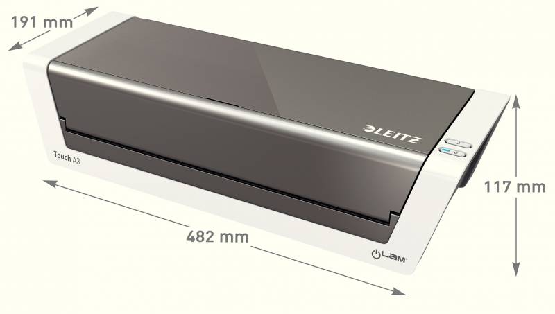 Plastifieuse Leitz A3 Ilam Touch 2 - Smart Sensor - Haute Vitesse (1 000 Mm/Min) - Blanc Brillant / Anthracite - Technologie Smart Sensor - Epaisseur de 80 à 250 Microns - Kit de Démarrage Gratuit - Certification Gs