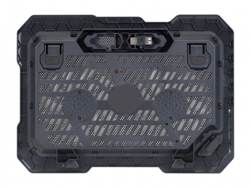 Plate-forme de refroidissement pour ordinateur portable Conceptronic - Jusqu'à 15,6" - 2 ventilateurs - Leds bleues - Couleur noire