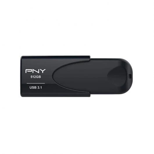 PNY Clé USB 3.1 512 Go - Pendrive Noir avec Crochet Porte-clé