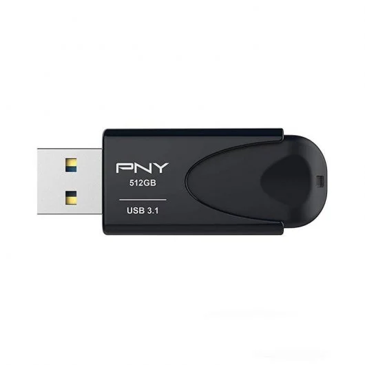 PNY Clé USB 3.1 512 Go - Pendrive Noir avec Crochet Porte-clé