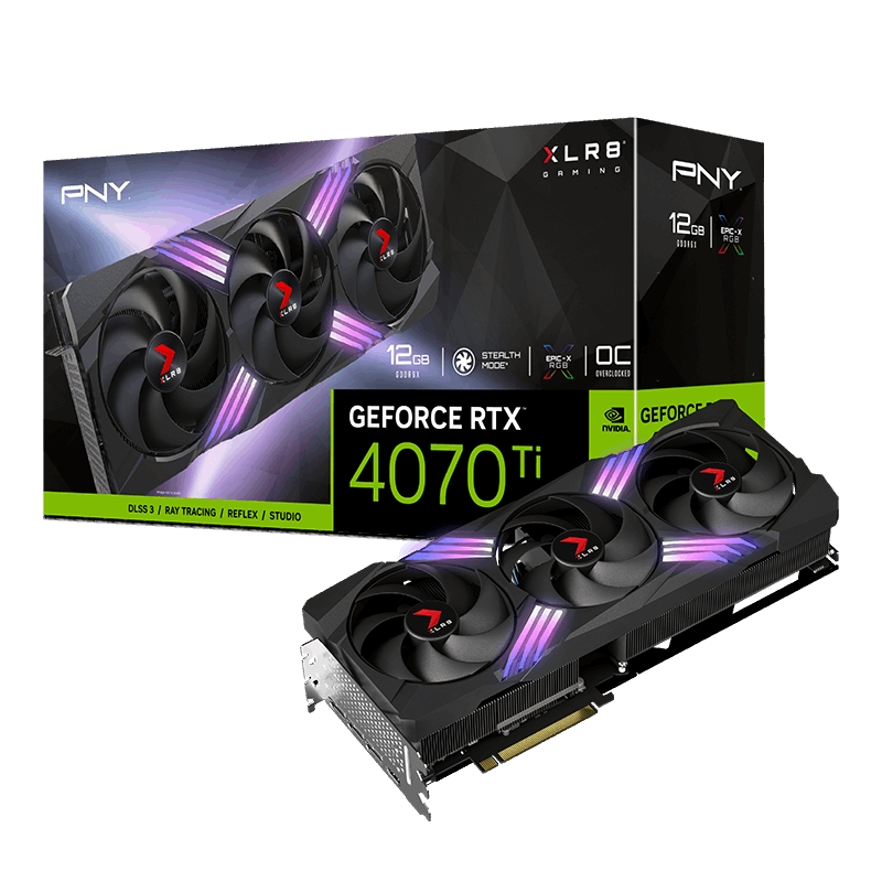 PNY GeForce RTX 4070 Ti SUPER 16 Go XLR8 Gaming VERTO ? Triple ventilateur DLSS 3 - Éclairage Epic-X - PCIe 4.0, HDMI, DisplayPort
