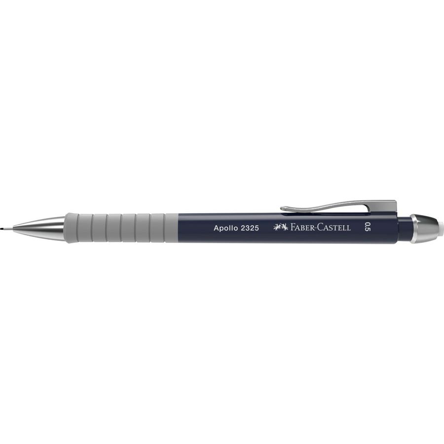 Portemine Faber-Castell Apollo - Ligne 0,5 mm - Prise en main ergonomique - Gomme intégrée - Corps bleu foncé