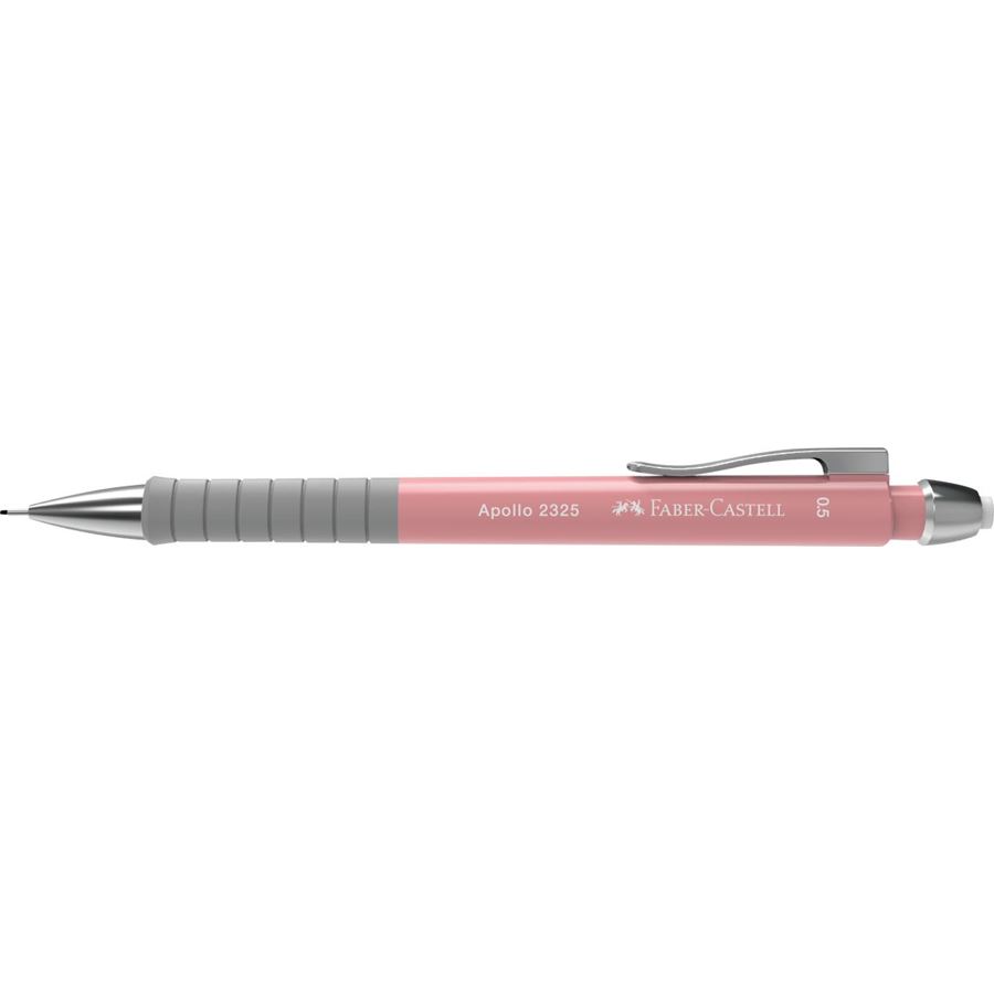 Portemine Faber-Castell Apollo - Ligne 0,5 mm - Prise en main ergonomique - Gomme intégrée - Couleur rose du corps