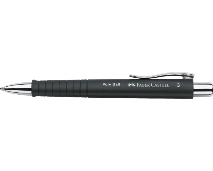 Présentoir Faber-Castell Poly avec 12 stylos à bille Poly et 16 stylos-plume Poly Pen - Clip en métal - Couleurs assorties