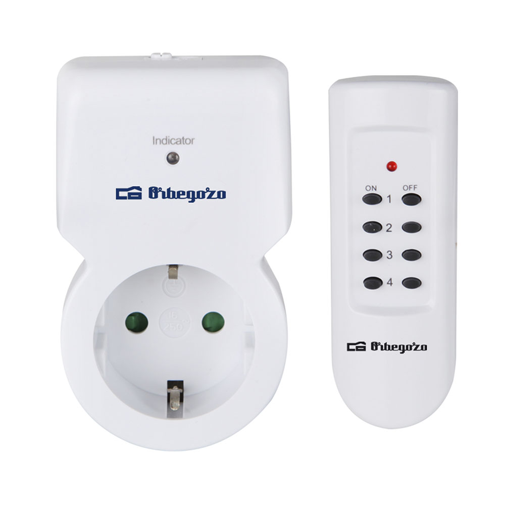 Prise sans fil Orbegozo Pg 30 avec télécommande - Contrôlez vos appareils à distance - 4 fréquences possibles - Portée maximale 30 mètres - Facile à utiliser - Puissance maximale 3600W