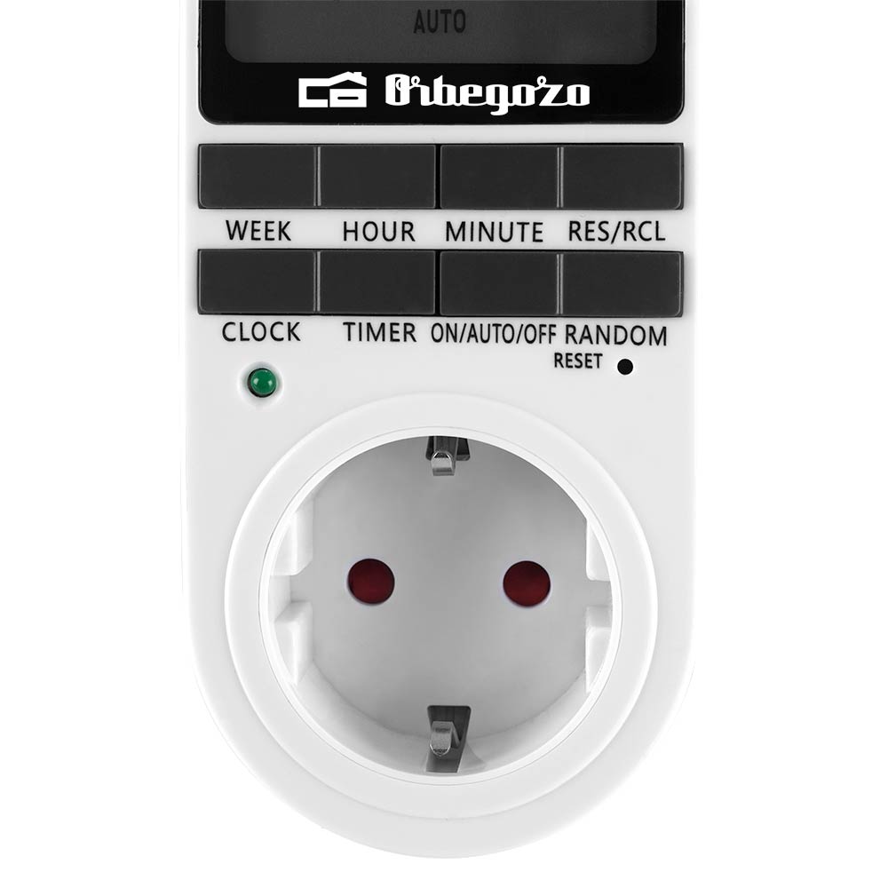 Programmateur électronique hebdomadaire Orbegozo Pg 25 - Contrôlez votre maison 24 heures sur 24 - 10 mémoires programmables - Fonction système antivol - Économie d'énergie - Écran LCD 2,4"