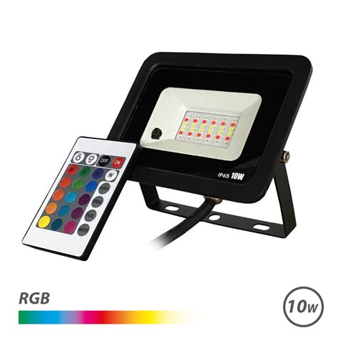 Projecteur Led Elbat 10W RGB - Télécommande - IP65 - Idéal pour l'extérieur