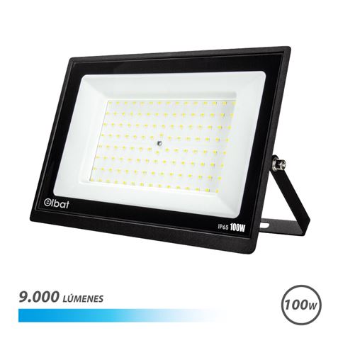 Projecteur LED Elbat Série Super Slim 100W - 9000 Lumens - Lumière froide 6500K - IP65 Pour une utilisation en extérieur