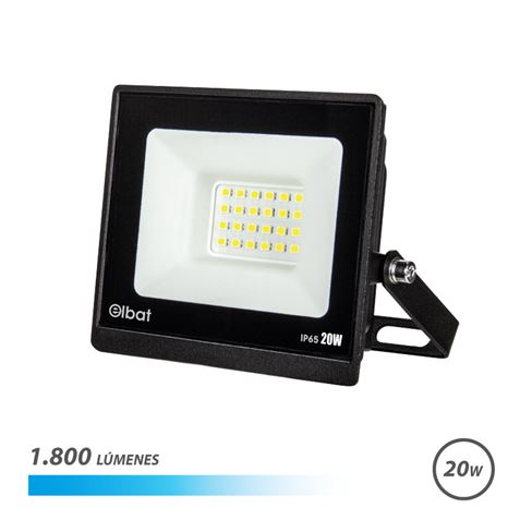 Projecteur LED Elbat Série Super Slim 20W - 1800 Lumens - Lumière froide 6500K - IP65 Pour une utilisation en extérieur