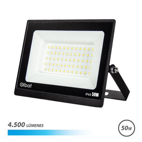 Projecteur LED Elbat Série Super Slim 50W - 4500 Lumens - Lumière froide 6500K - IP65 Pour une utilisation en extérieur