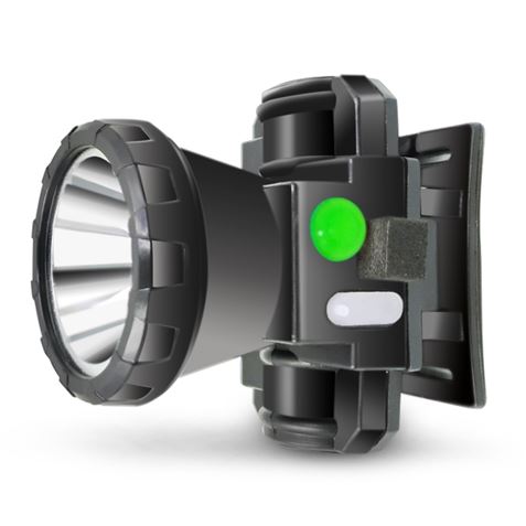 Projecteur LED puissant XO - Taille de l'objectif 46 mm - Jusqu'à 12 heures de lumière stroboscopique - Couleur noire