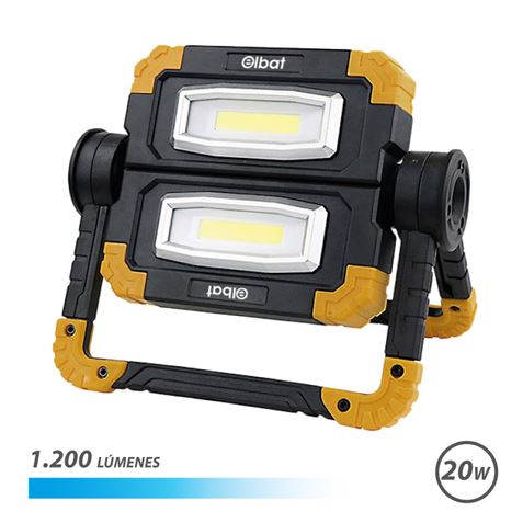 ✓ Projecteur Led Rechargeable Elbat 20W - 1200 Lumens - Lumière