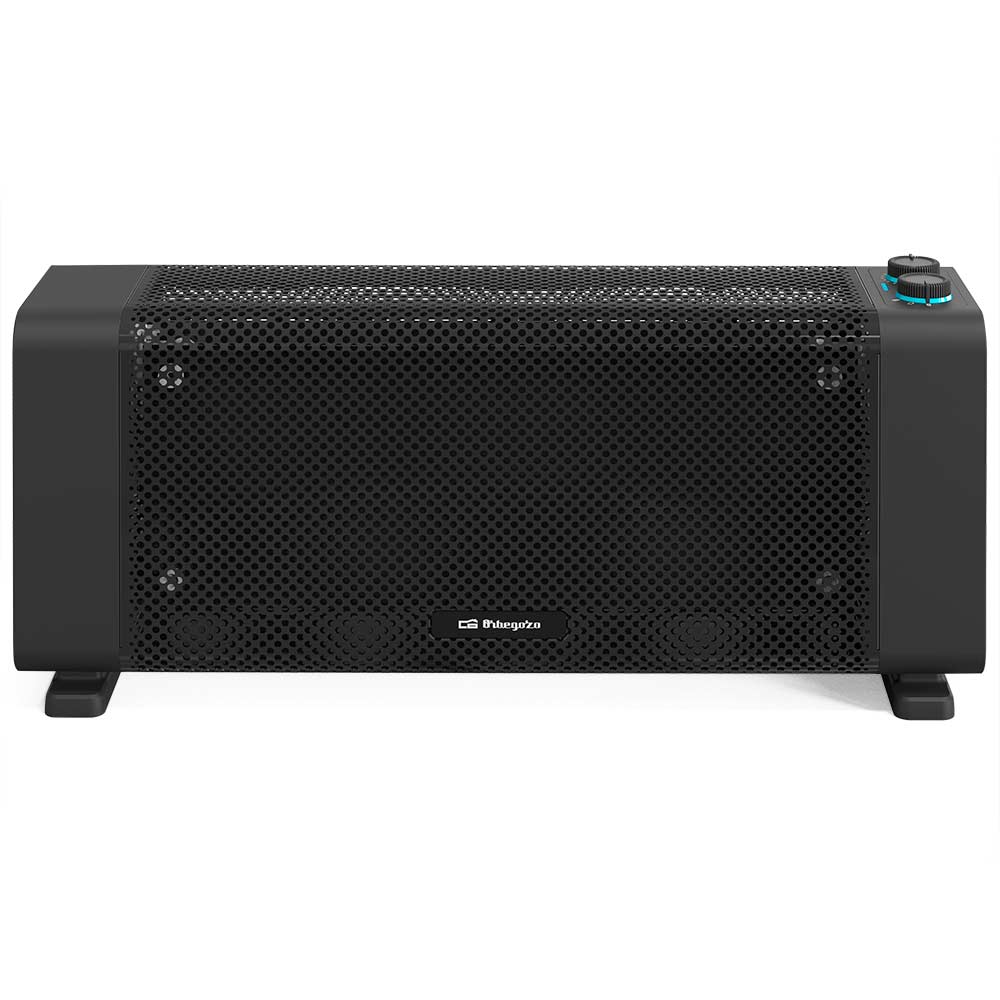 Radiateur Orbegozo RMB 1500 Mica Noir - Puissant et Sûr - Convection Rapide - Thermostat Réglable - Design Compact - Protection Anti-Basculement - Pilote Lumineux