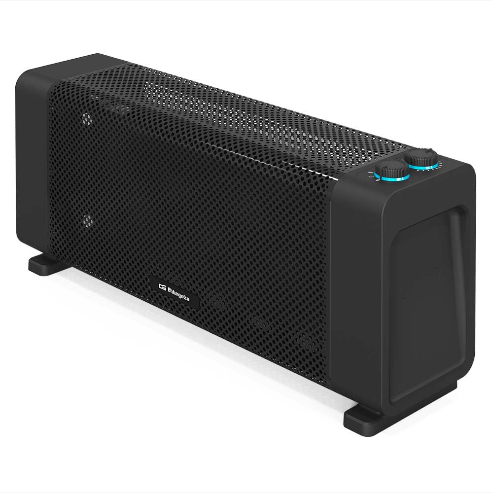 Radiateur Orbegozo RMB 1500 Mica Noir - Puissant et Sûr - Convection Rapide - Thermostat Réglable - Design Compact - Protection Anti-Basculement - Pilote Lumineux