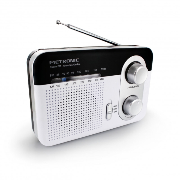 Radio portable AM/FM et ondes longues Metronic - Blanc