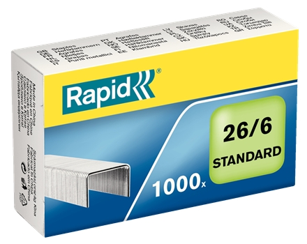 Rapid Confort Boite de 1000 Agrafes 26/6 - Jusqu'à 20 Feuilles - Fil Souple Galvanisé - Epingle 6mm