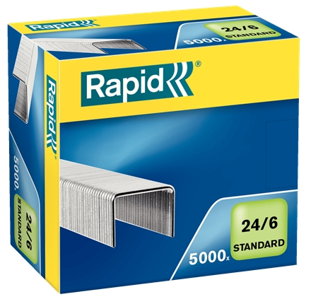 Rapid Confort Boite de 5000 Agrafes 24/6 - Jusqu'à 20 Feuilles - Fil Souple - Epingle 6mm