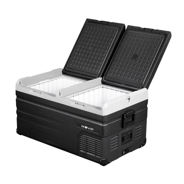 Réfrigérateur Portable Muvip avec Compresseur LG 107 Litres Double Zone - Double Porte - Compresseur Silencieux - Coloris Noir