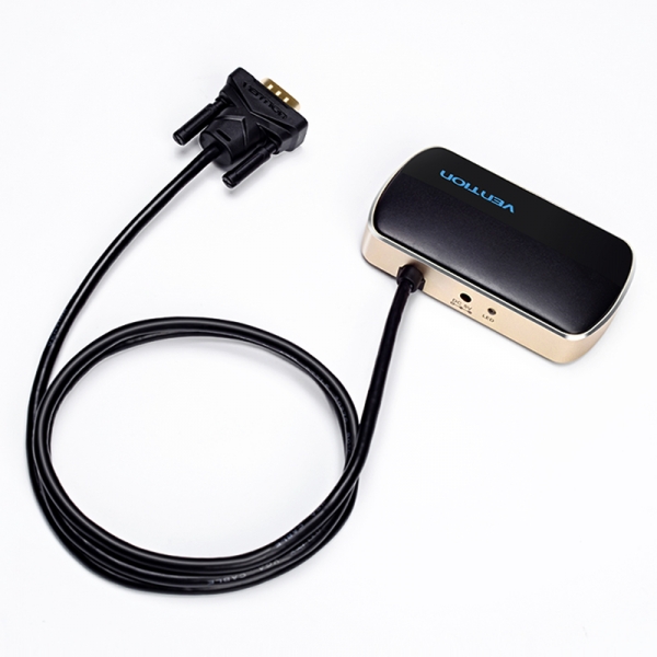 Répartiteur VGA mâle vers 2x VGA femelle avec alimentation externe - Couleur noire