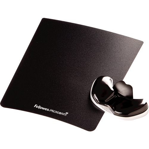 Repose-poignet en gel coulissant Fellowes V-Channel - Minimise la pression du poignet - Couleur noire