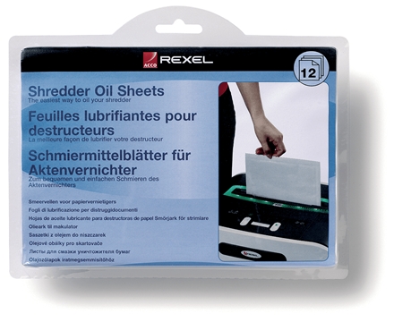 Rexel Lot de 12 feuilles de lubrifiant pour broyeur