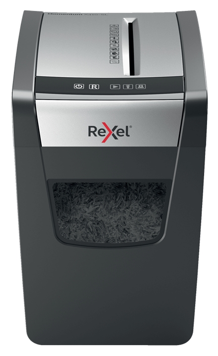 Rexel Momentum X410-SL Destructeur de papier Slimline Confetti Cut - Détruit jusqu'à 10 feuilles - 23L