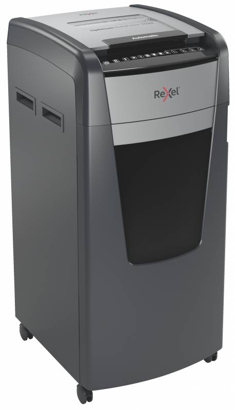 Rexel Optimum Autofeed 750M Destructeur Automatique Micro-Cut - Alimentation Automatique Jusqu'à 750 Feuilles A4 - P-5 Micro Cut - Corbeille 140L - Roues Pivotantes - Technologie Anti-Bourrage - Noir