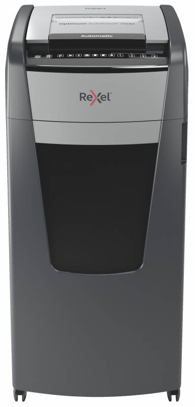 Rexel Optimum Autofeed 750M Destructeur Automatique Micro-Cut - Alimentation Automatique Jusqu'à 750 Feuilles A4 - P-5 Micro Cut - Corbeille 140L - Roues Pivotantes - Technologie Anti-Bourrage - Noir