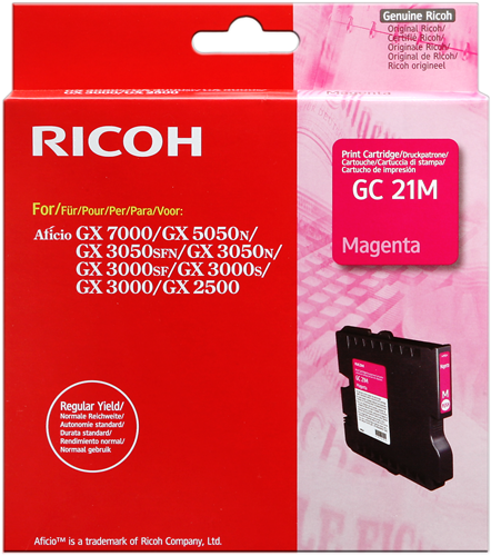 Ricoh cartouche encre GEL magenta GC-21M