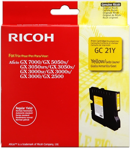 Ricoh cartouche encre GEL jaune GC-21Y