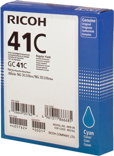 Ricoh cartouche gel encre GC-41C cyan