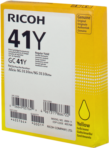 Ricoh cartouche gel encre GC-41Y jaune