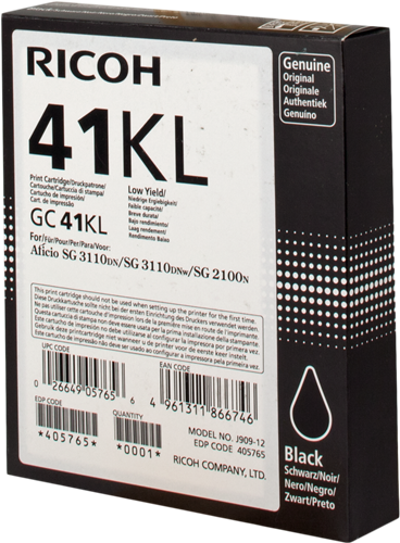 Ricoh cartouche gel encre GC-41BKL noir