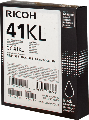 Ricoh cartouche gel encre GC-41BKL noir