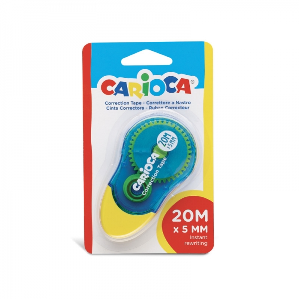 Ruban Correcteur Carioca 20mx5mm - Idéal pour tout type de papier - Couleur Blanc