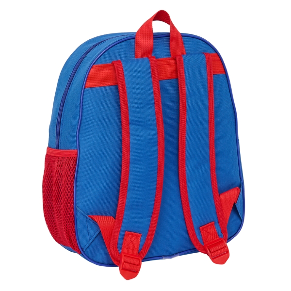 Sac à dos 3D Safta FC Barcelone - Dragonne - Porte-bouteille latéral - 27 x 33 x 10 cm - Bleu