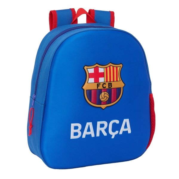 Sac à dos 3D Safta FC Barcelone - Dragonne - Porte-bouteille latéral - 27 x 33 x 10 cm - Bleu