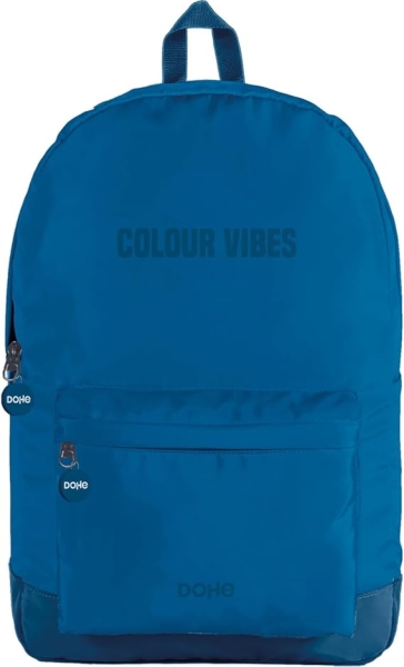 Sac à dos d'école Dohe Daypack Colour Vibes - Compartiments multiples - Poignée supérieure - Bretelles rembourrées et réglables - Fabriqué en polyester - Bleu