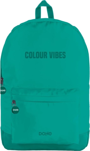 Sac à dos d'école Dohe Daypack Colour Vibes - Compartiments multiples - Poignée supérieure - Bretelles rembourrées et réglables - Fabriqué en polyester - Vert