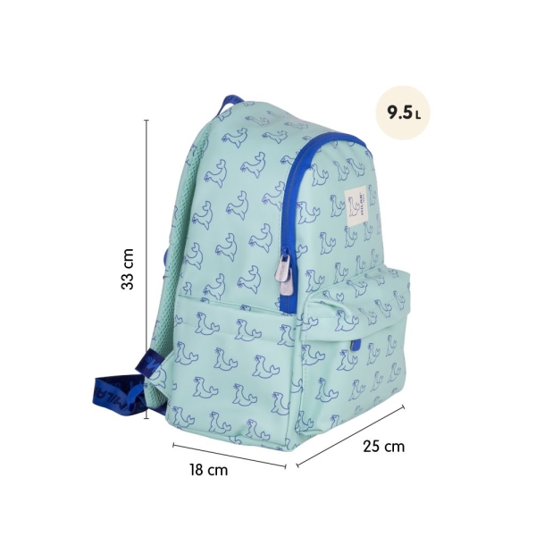 Sac à dos décontracté pour enfant Milan Collection 460 9,5 L - Compartiment principal et poche avant zippée - 2 poches latérales - Vert/Bleu