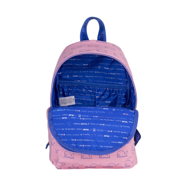Sac à dos décontracté pour enfant Milan Collection 460 9,5 L - Compartiment principal et poche avant zippée - 2 poches latérales - Rose/Bleu