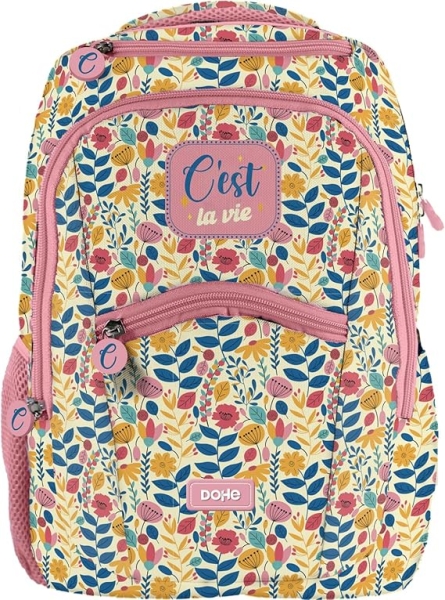 Sac à dos Dohe C'est la Vie + Recharge pour classeur A4 + Trousse triple - Mallette tout-en-un, idéale pour offrir