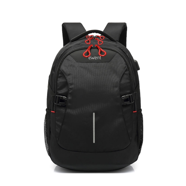 Sac à dos Ewent EW2526 pour ordinateurs portables jusqu'à 15 pouces - Port USB - Bretelles réglables - Noir