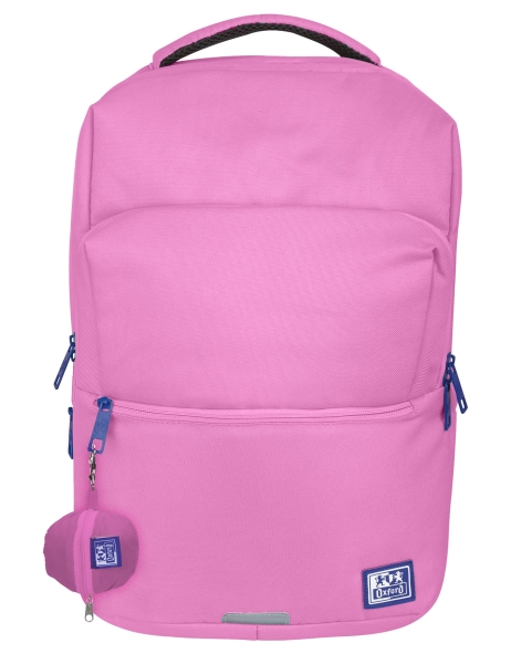 Sac à dos Oxford B-Ready 28L - Taille 42x30x15cm - Poche rembourrée - Poignée supérieure - Housse de pluie - Polyester recyclé RPET - Couleur rose