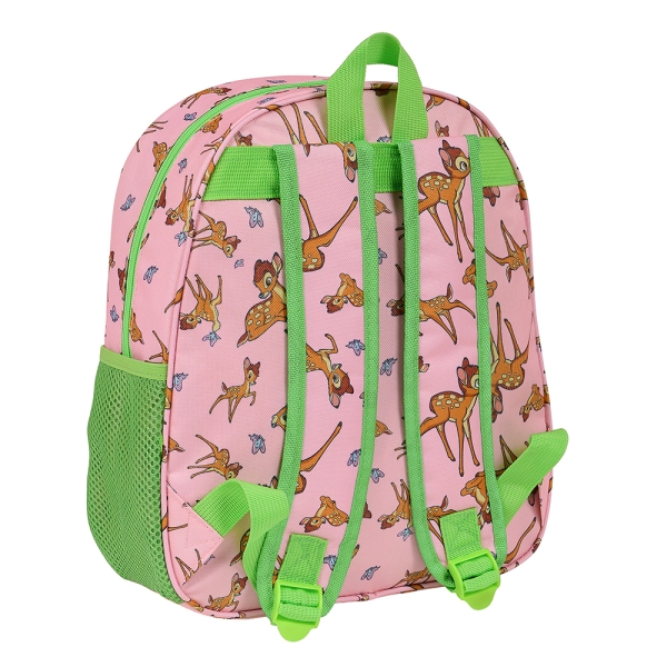 Sac à dos Safta Bambi 3D - Poignée - Porte-bouteille latéral - 27 x 33 x 10 cm - Vert pastel