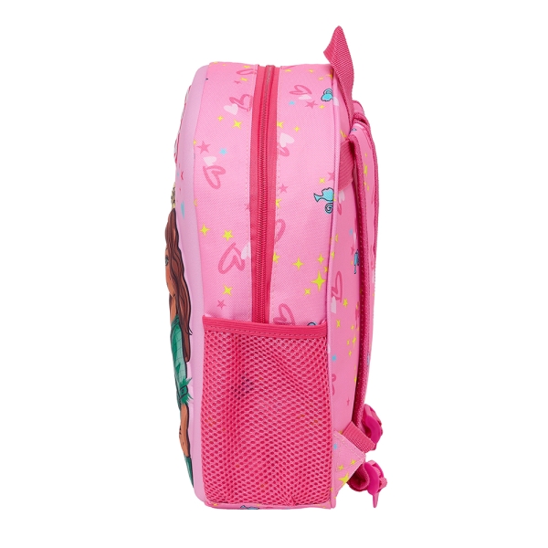 Sac à dos Safta Barbie 3D - Poignée - Porte-bouteille latéral - 27 x 33 x 10 cm - Rose