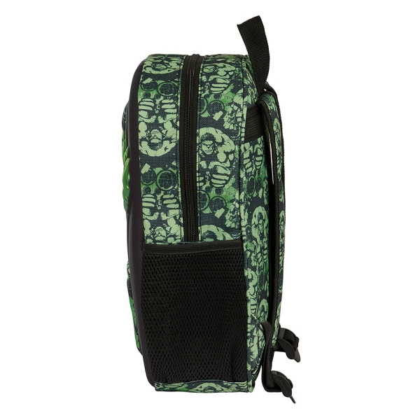 Sac à dos Safta Hulk 3D - Dragonne - Porte-bouteille latéral - 27 x 33 x 10 cm - Noir/Vert