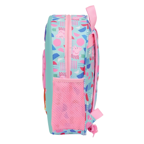 Sac à dos Safta Peppa Pig 3D - Poignée - Porte-bouteille latéral - 27 x 33 x 10 cm - Bleu clair