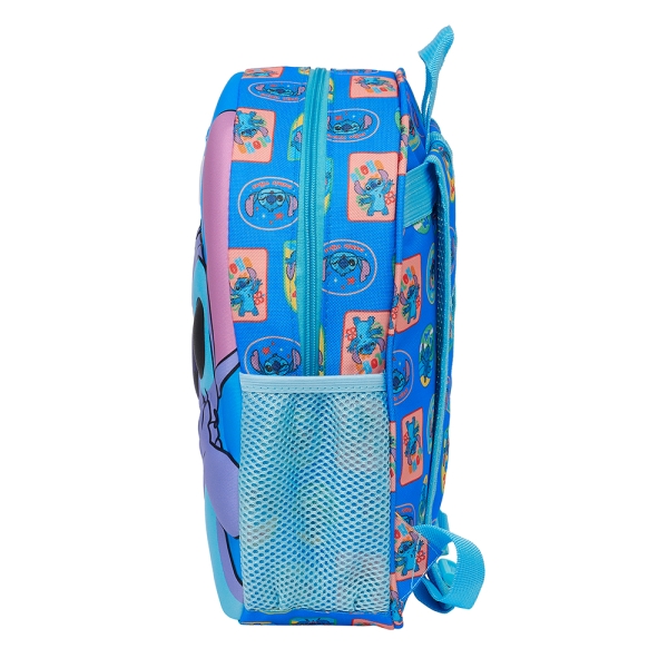 Sac à dos Safta Stitch 3D - Dragonne - Porte-bouteille latéral - 27 x 33 x 10 cm - Bleu